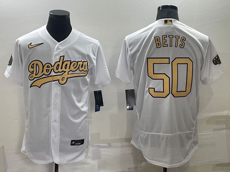 Men Los Angeles Dodgers 50 Betts White 2022 All Star Elite Nike MLB Jersey